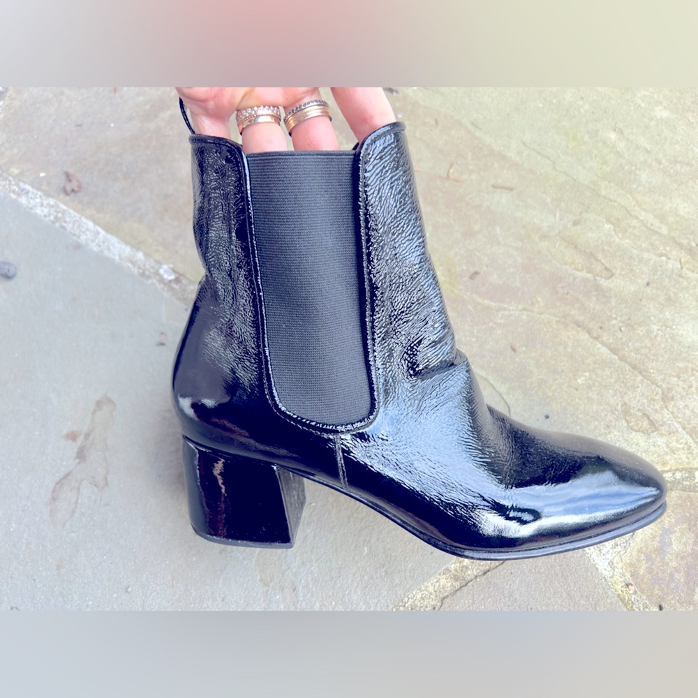 Size 10 women’s black patent leather boots by No. 6 Store